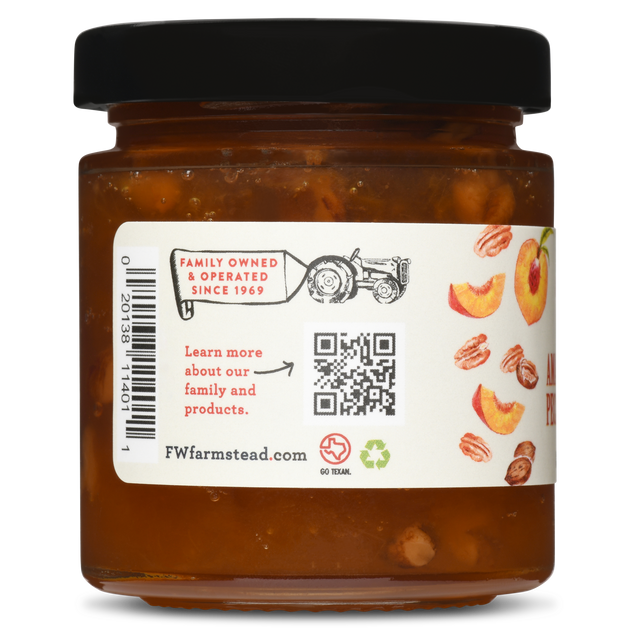 Amaretto Peach Pecan Preserves 5oz | Fischer & Wieser