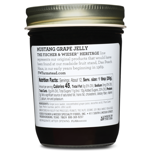 Heritage Mustang Grape Jelly 9oz | Fischer & Wieser
