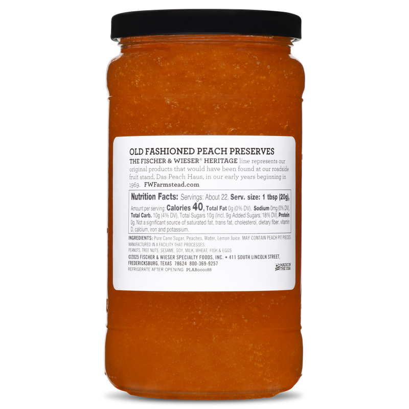 パブミラー 鈴木英人 FM STATION PEACHES Heritage Old Fashioned Peach Preserves 16oz | Fischer & Wieser