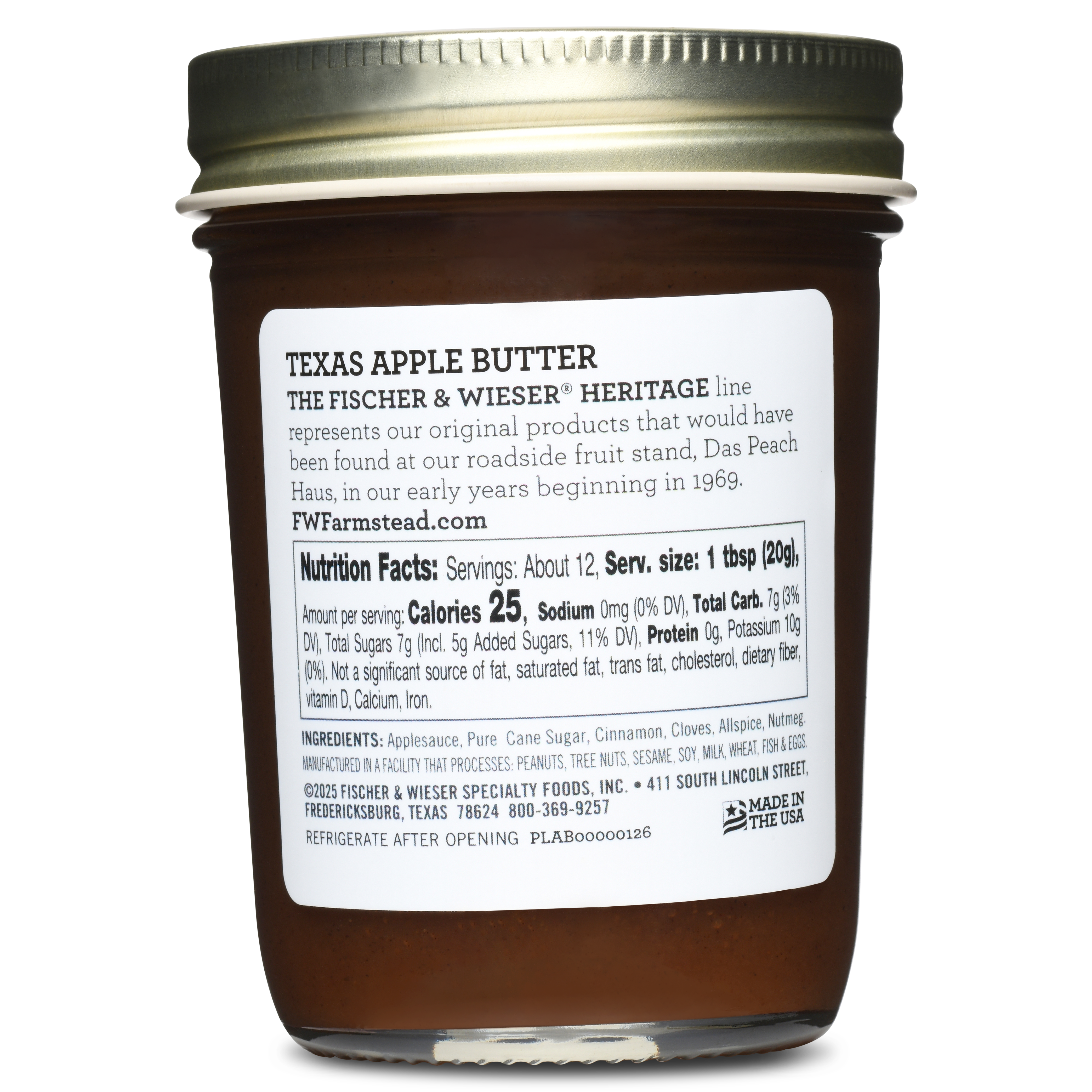 Heritage Texas Apple Butter 9oz | Fischer & Wieser