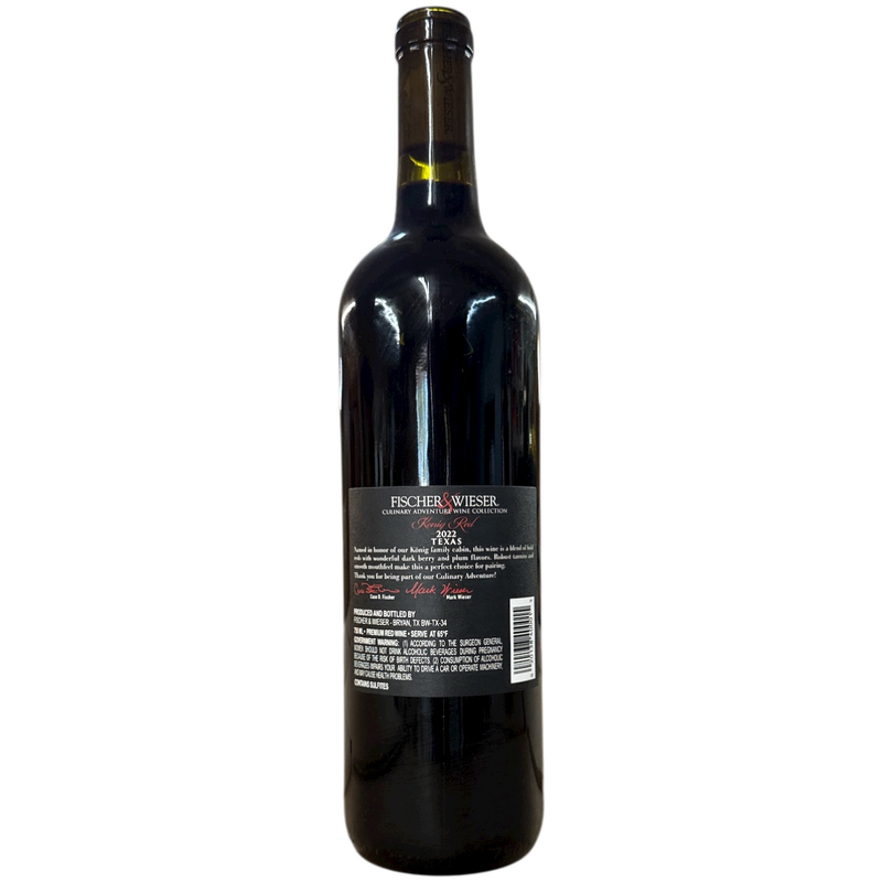 Wine bottle with a visible label on a white background