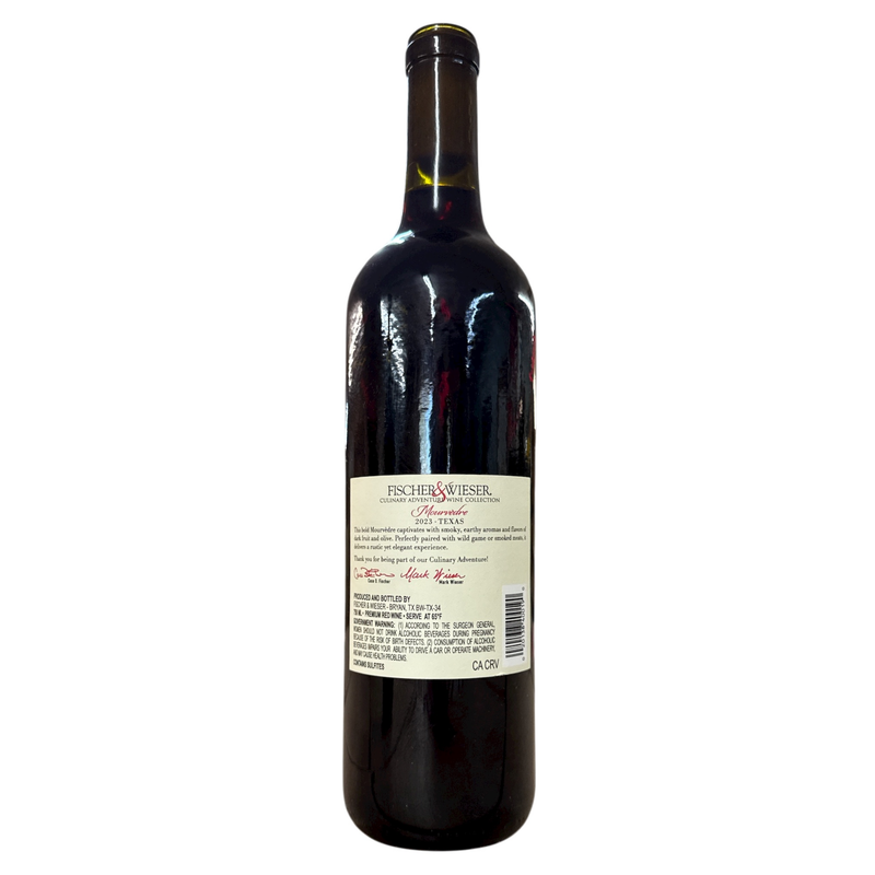 Wine bottle with a label on a white background