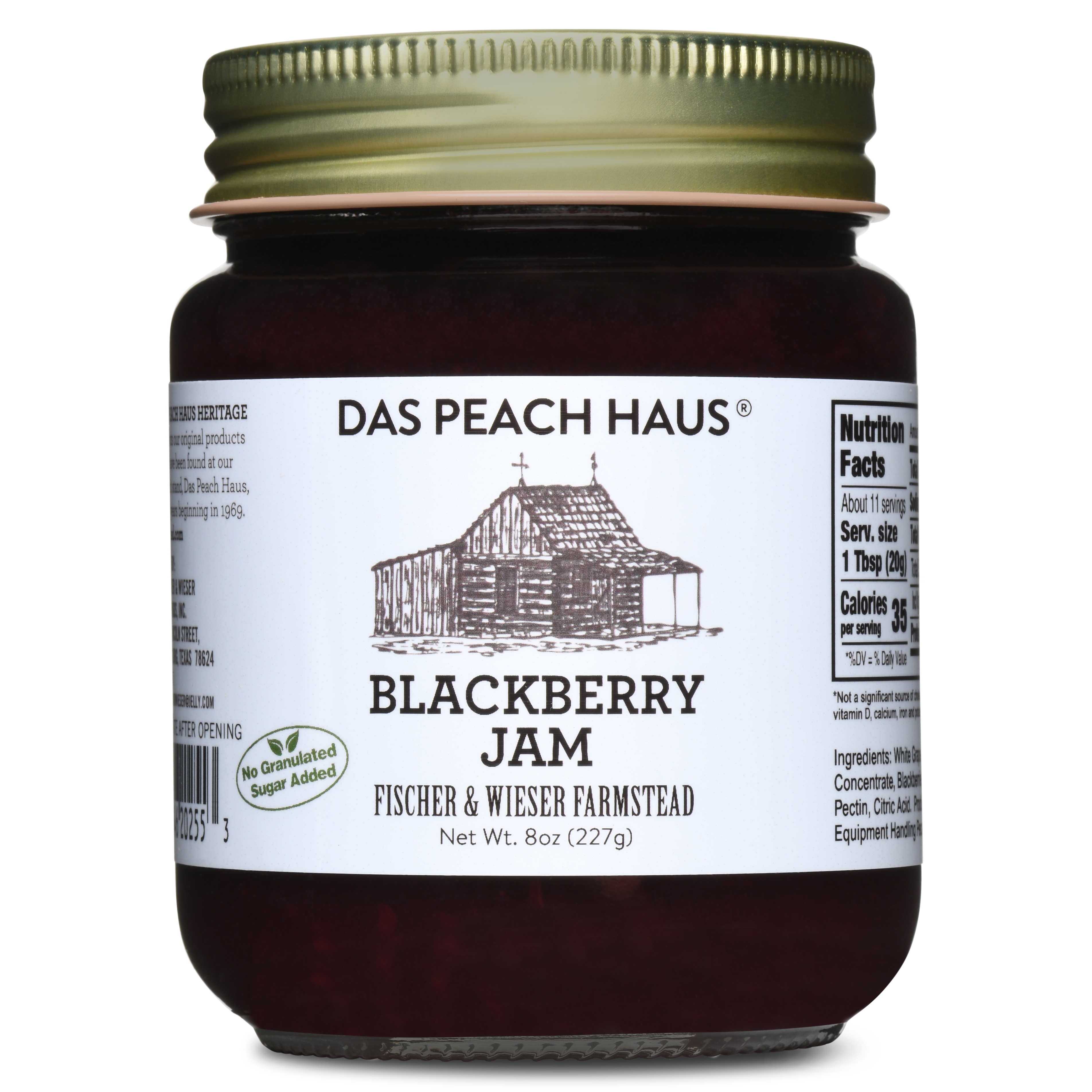 Heritage Blackberry Jam 9oz - No Sugar Added | Fischer & Wieser