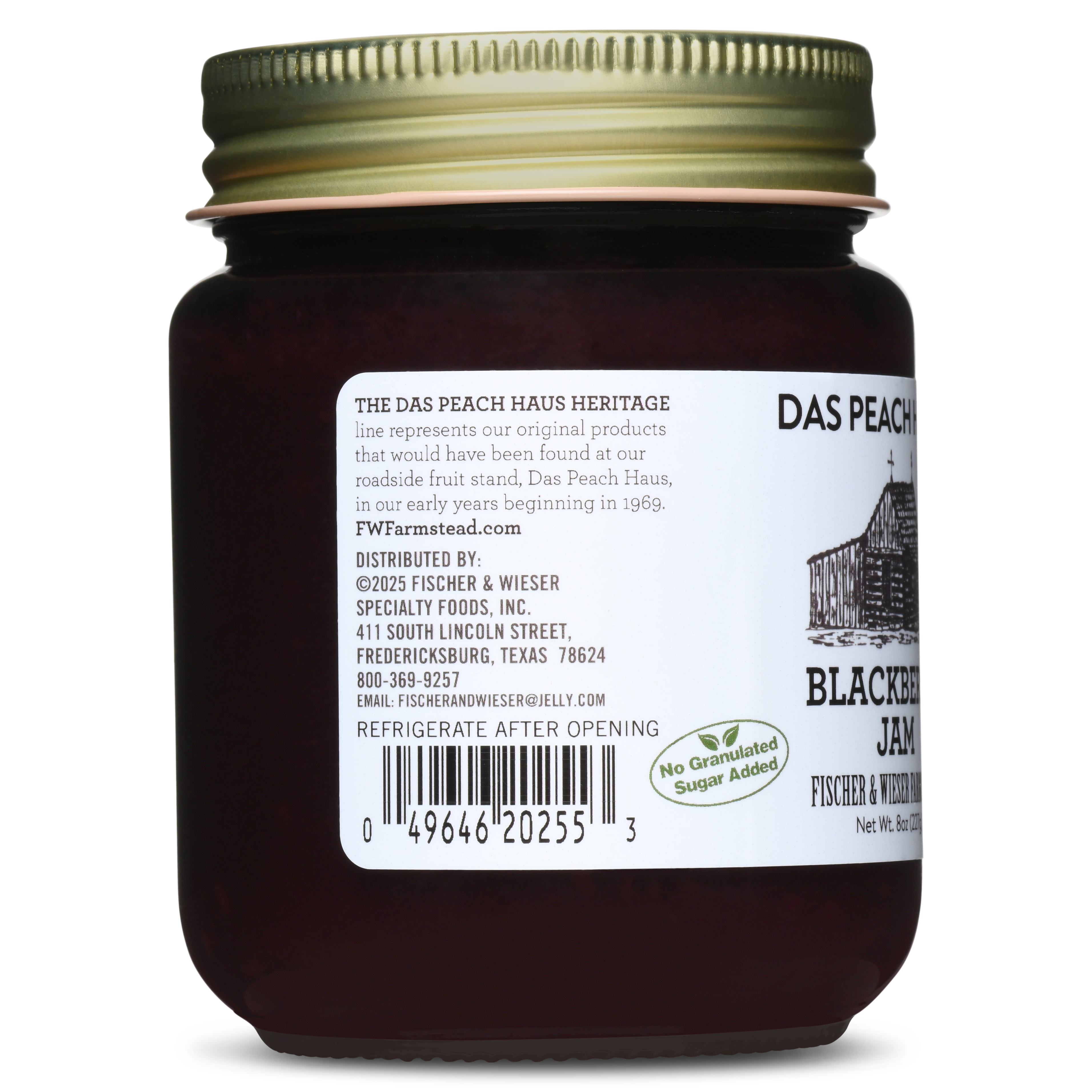 Heritage Blackberry Jam 9oz - No Sugar Added | Fischer & Wieser