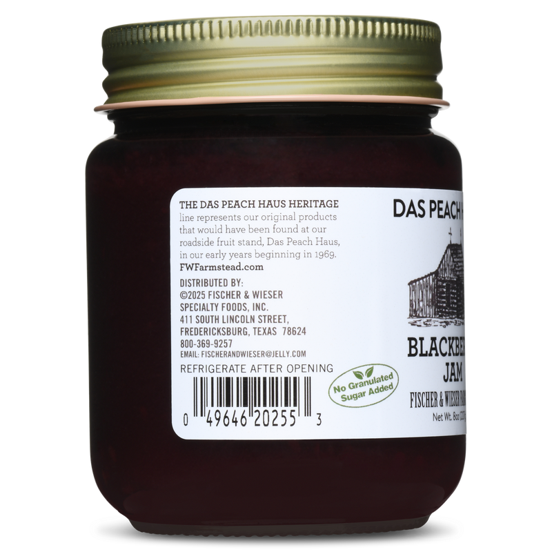 Heritage Blackberry Jam 9oz - No Sugar Added | Fischer & Wieser