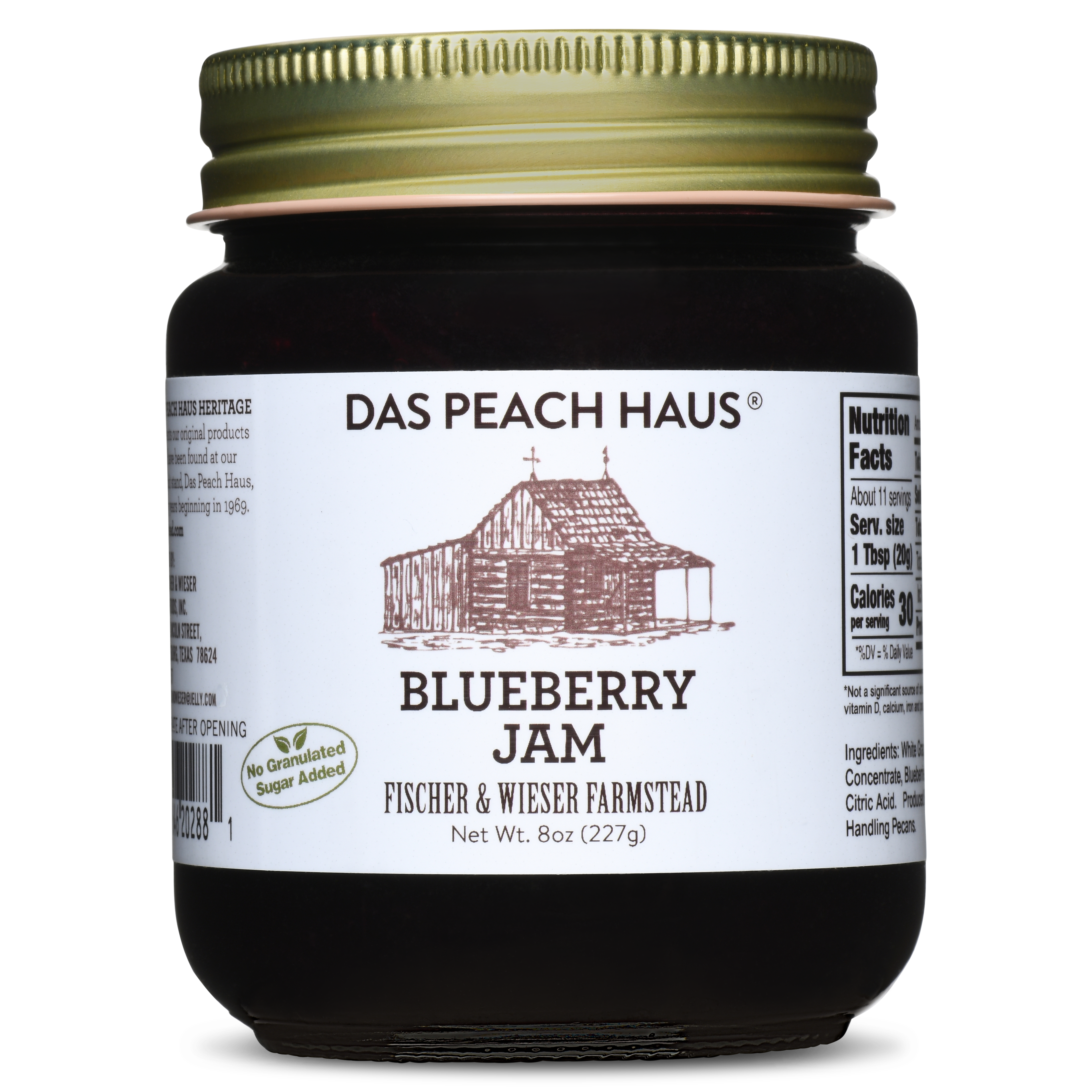 Heritage Blueberry Jam 9oz - No Sugar Added | Fischer & Wieser