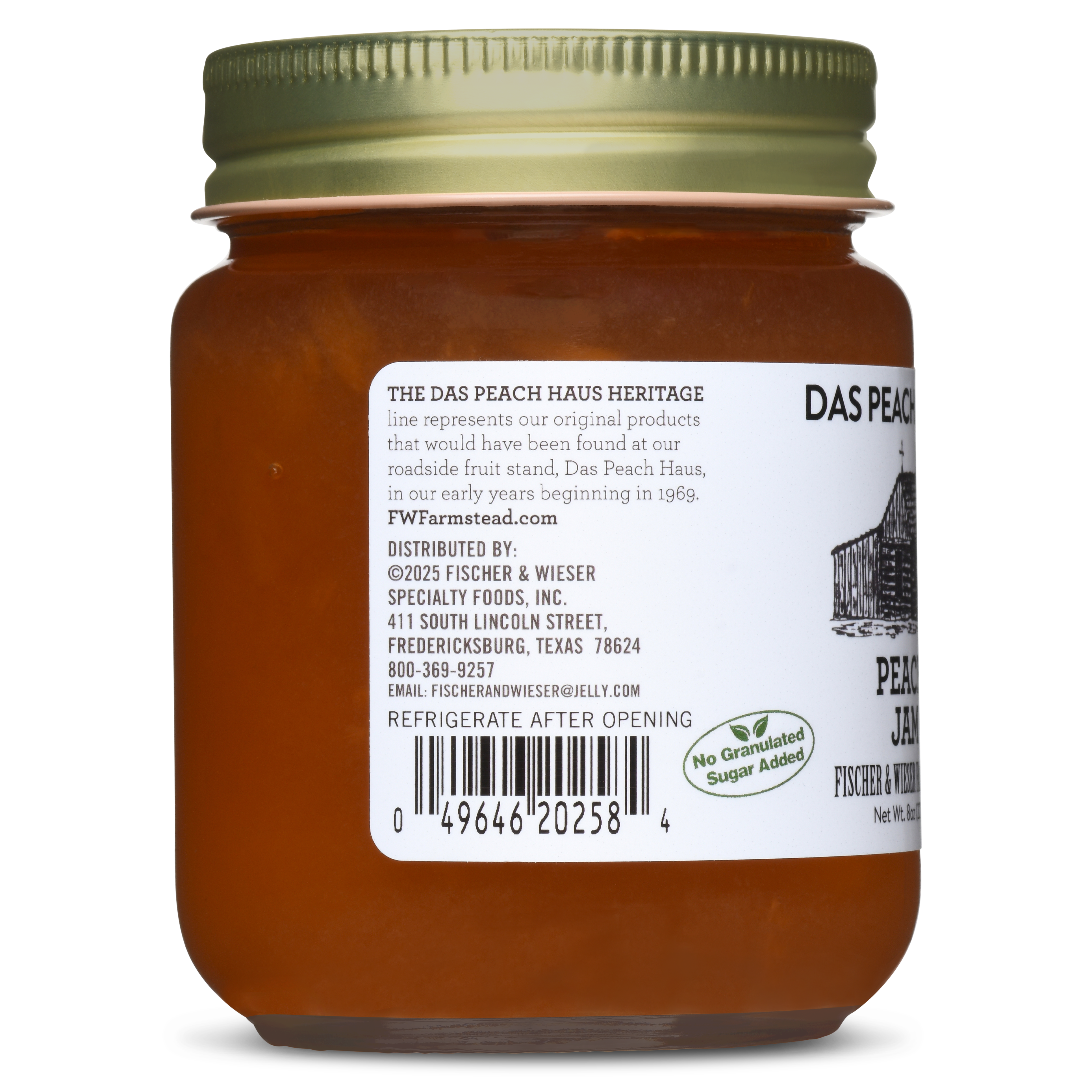 Heritage Peach Jam 9oz - No Sugar Added | Fischer & Wieser Heritage Peach Jam 9oz - No Sugar Added | Fischer & Wieser