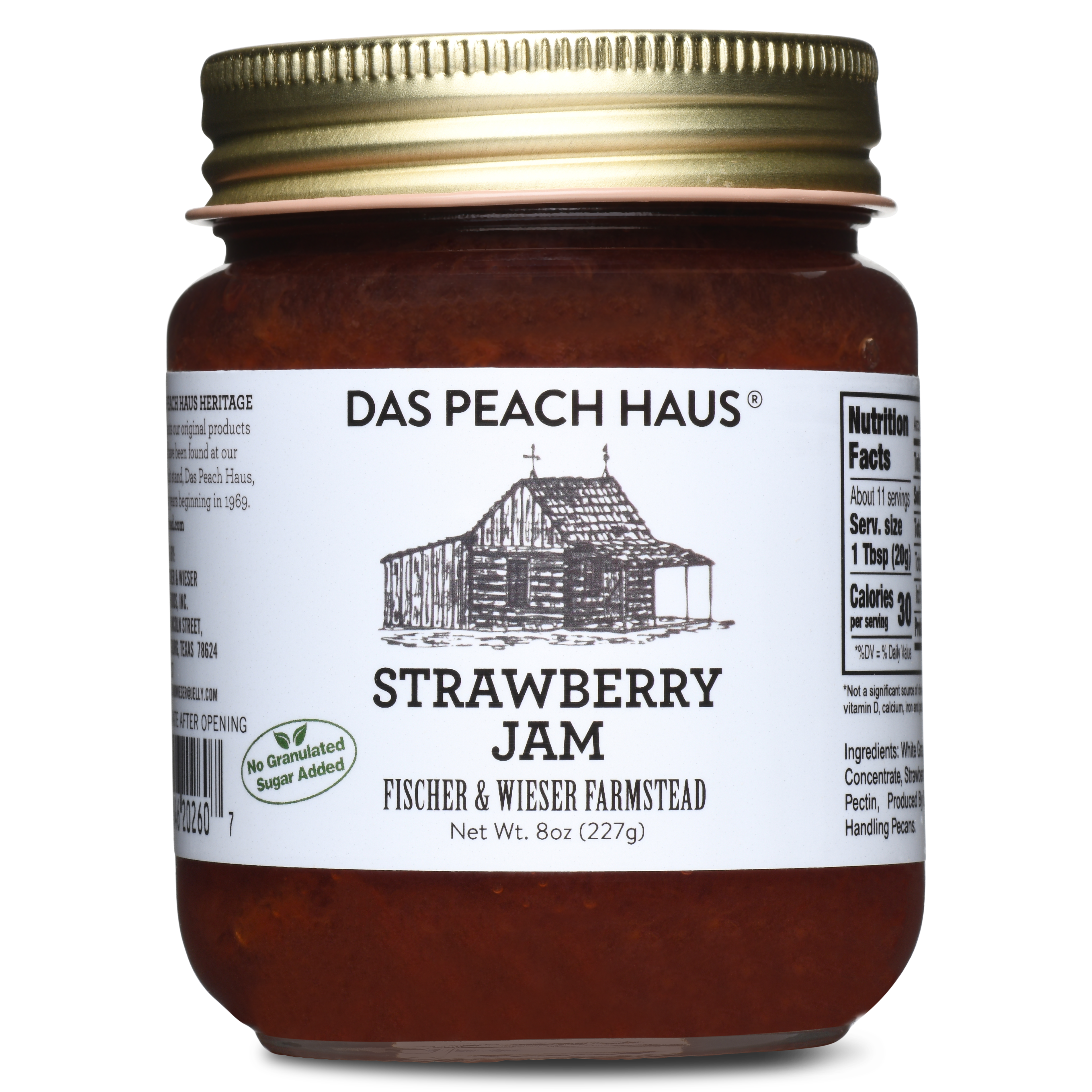 Heritage Strawberry Jam 9oz - No Sugar Added | Fischer & Wieser