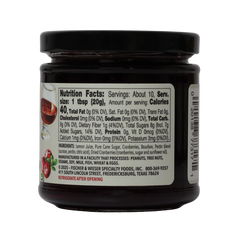Jar of Fischer & Wieser Bourbon Cranberry Preserves on a white background