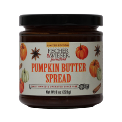 Jar of Fischer & Wieser Farmstead Pumpkin Butter Spread on a white background
