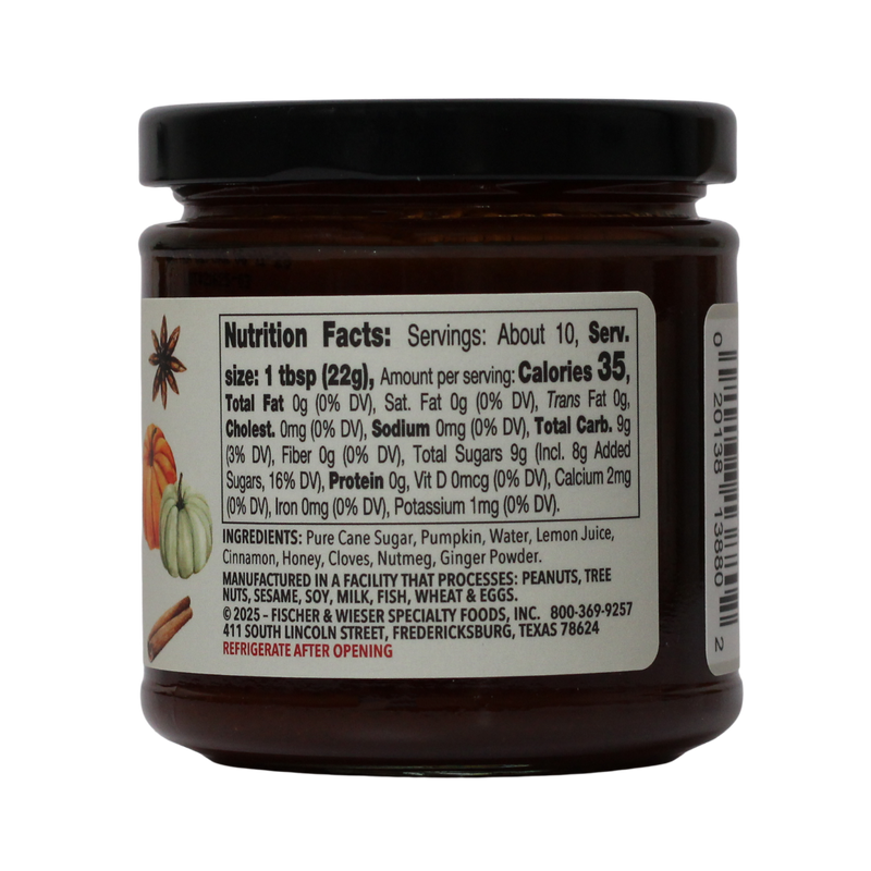 Jar of Fischer & Wieser Farmstead Pumpkin Butter Spread on a white background