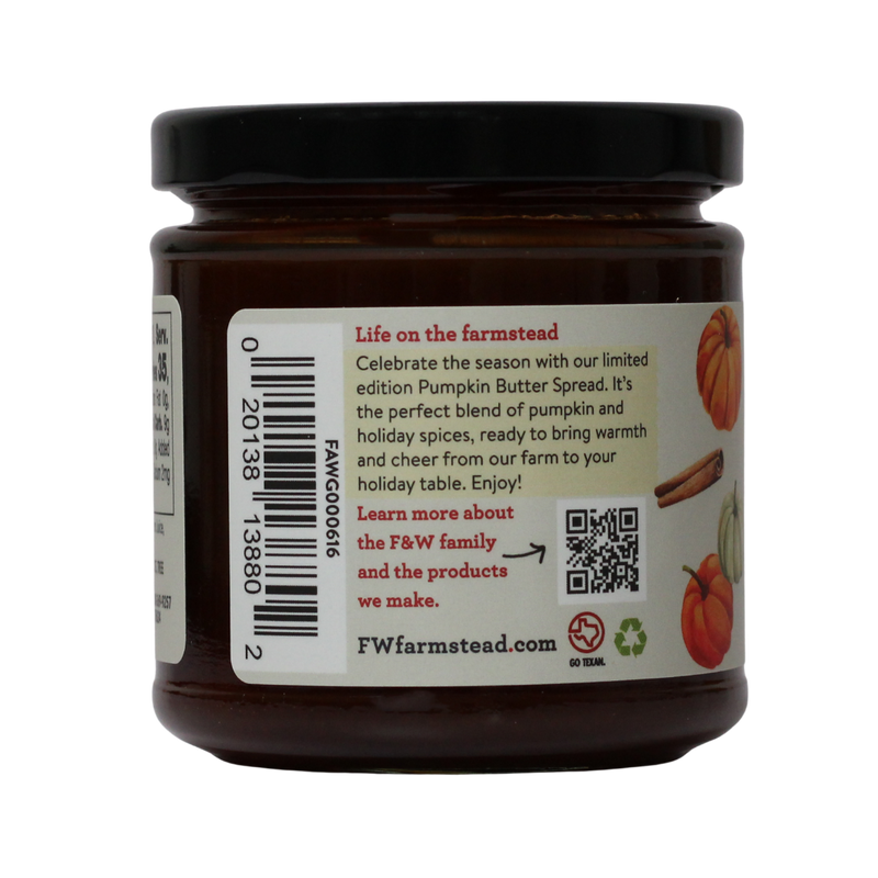 Jar of Fischer & Wieser Farmstead Pumpkin Butter Spread on a white background
