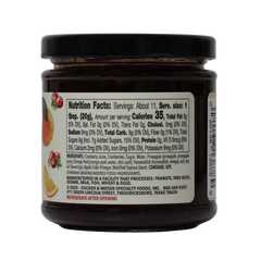 Jar of Seville Orange Cranberry Sauce with Fischer & Wieser label on a white background