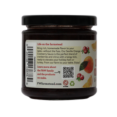 Jar of Seville Orange Cranberry Sauce with Fischer & Wieser label on a white background