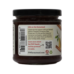 Jar of Fischer & Wieser Toasted Cinnamon Pear Preserves on a white background