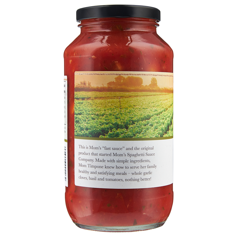 Mom's Garlic Basil Spaghetti Sauce 24oz front